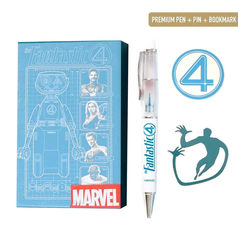 Marvel Fantastic Four schrijfset met pen, pin en boekenlegger