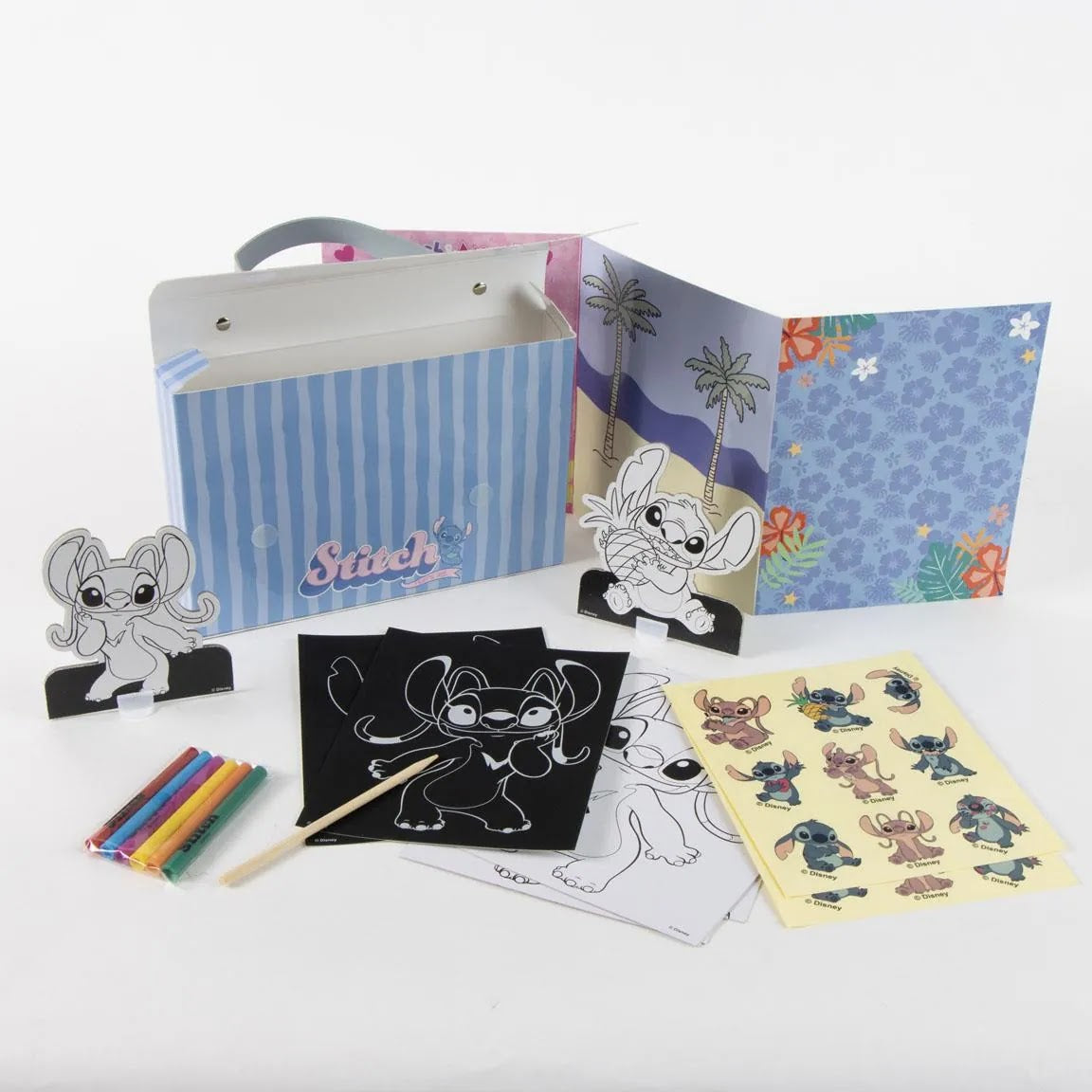 Disney Stitch en Angel knutselset open draagkoffer