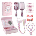 Hello Kitty beautyset meisjes met glitterborstel, nepvlecht, sieraden en roze cadeaudoos