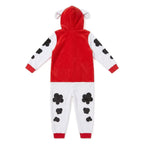Marshall onesie achterkant met rode capuchon en oortjes