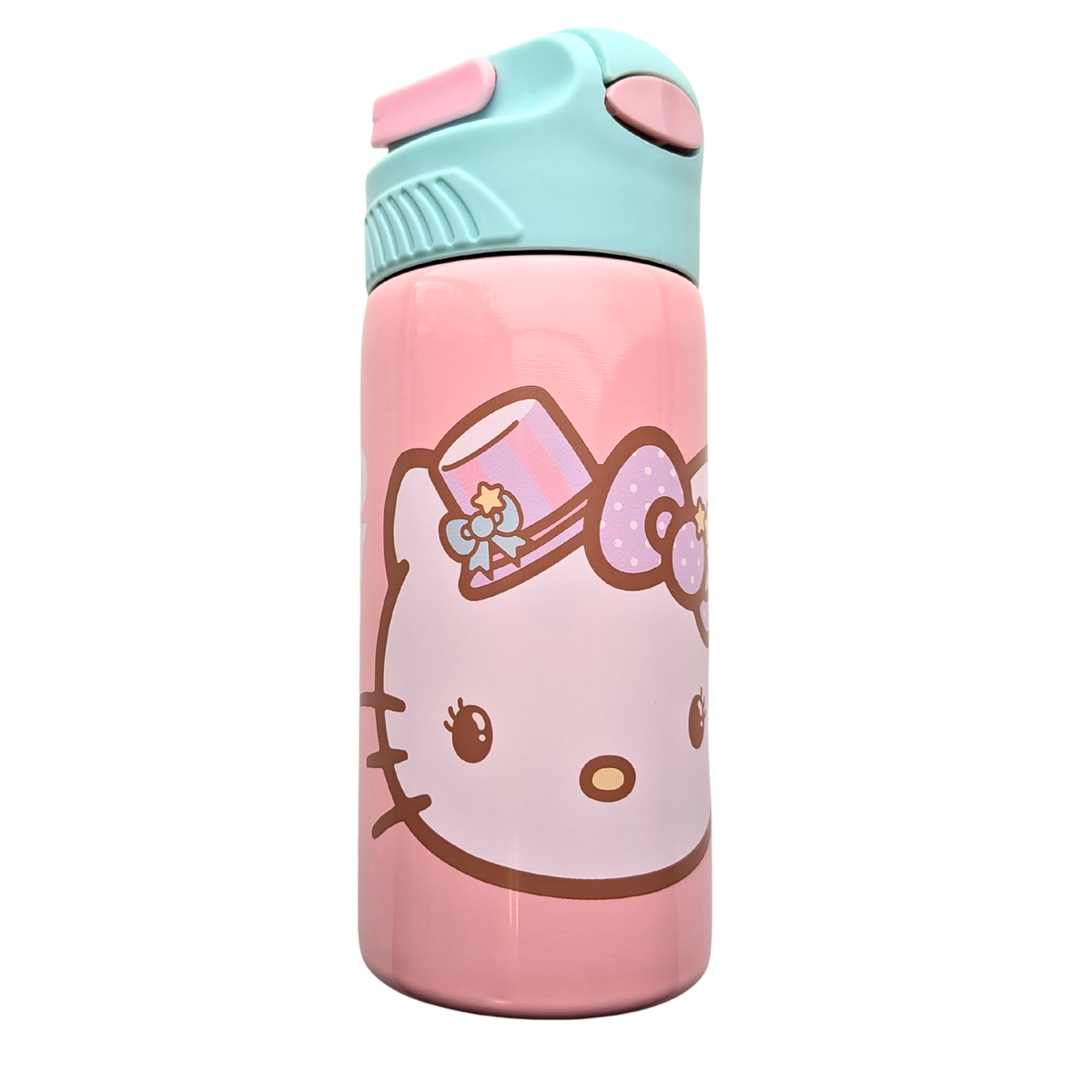 Hello Kitty RVS drinkfles 500 ml roze met mintgroen deksel