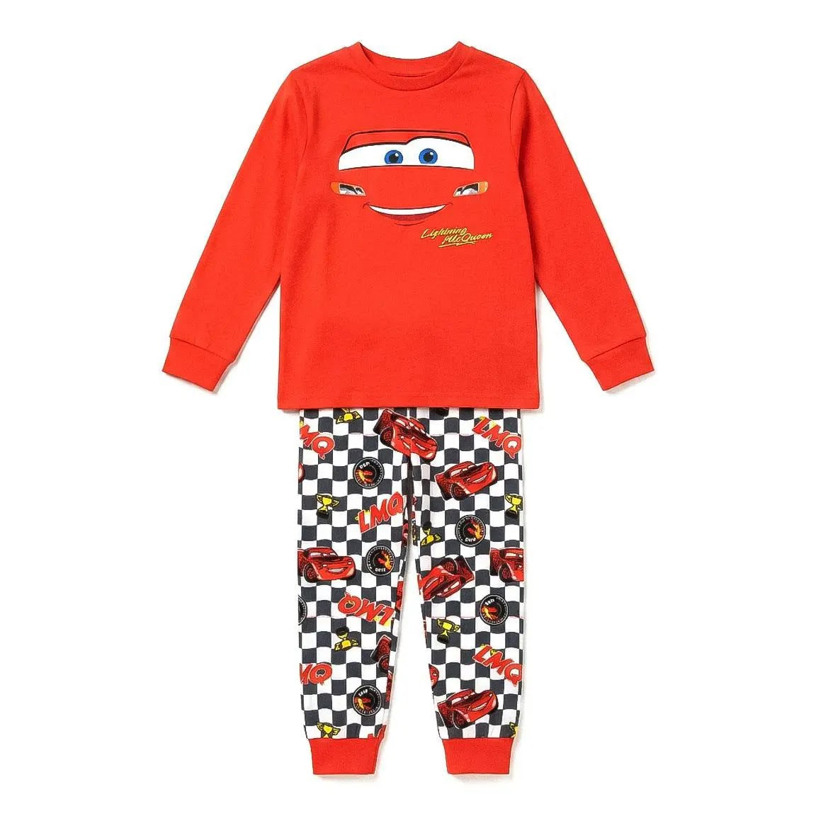 Disney Pixar Cars pyjama jongens rood shirt met Lightning McQueen en geblokte broek