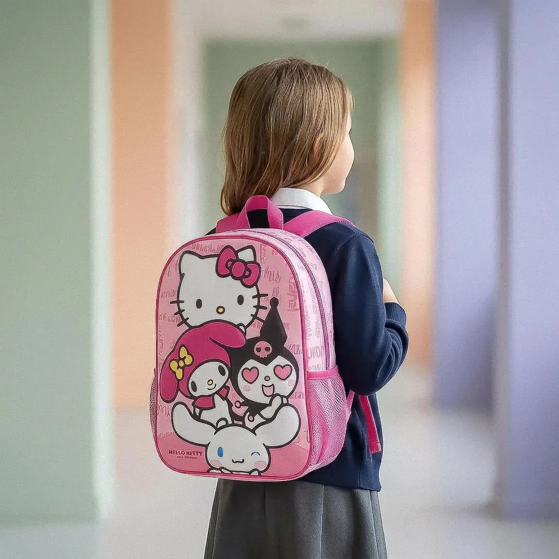 Hello Kitty 3D rugzak in gebruik