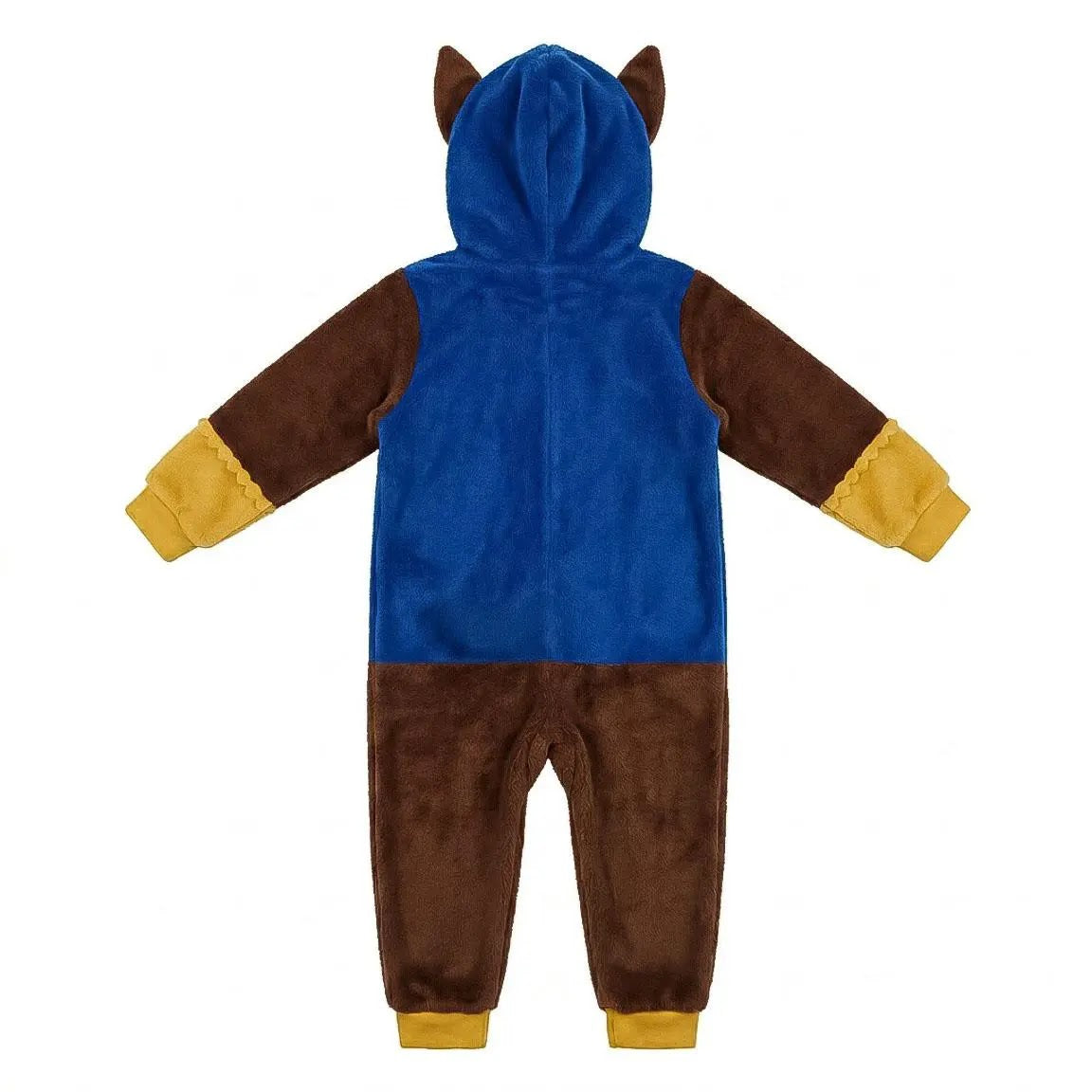 Chase onesie achterkant met blauwe capuchon en oortjes