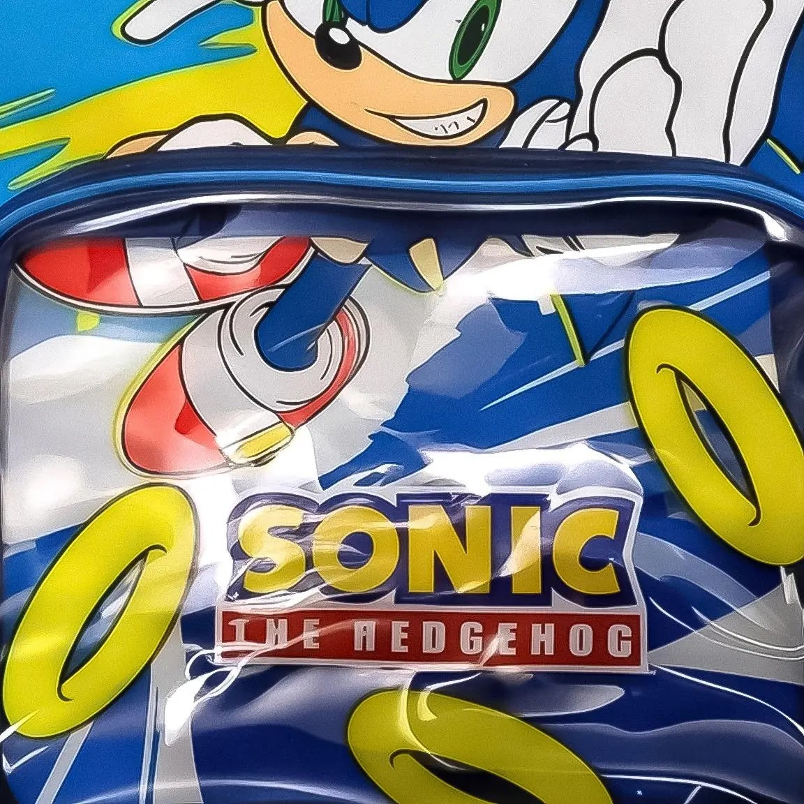 Sonic rugzak doorzichtig voorvak detail