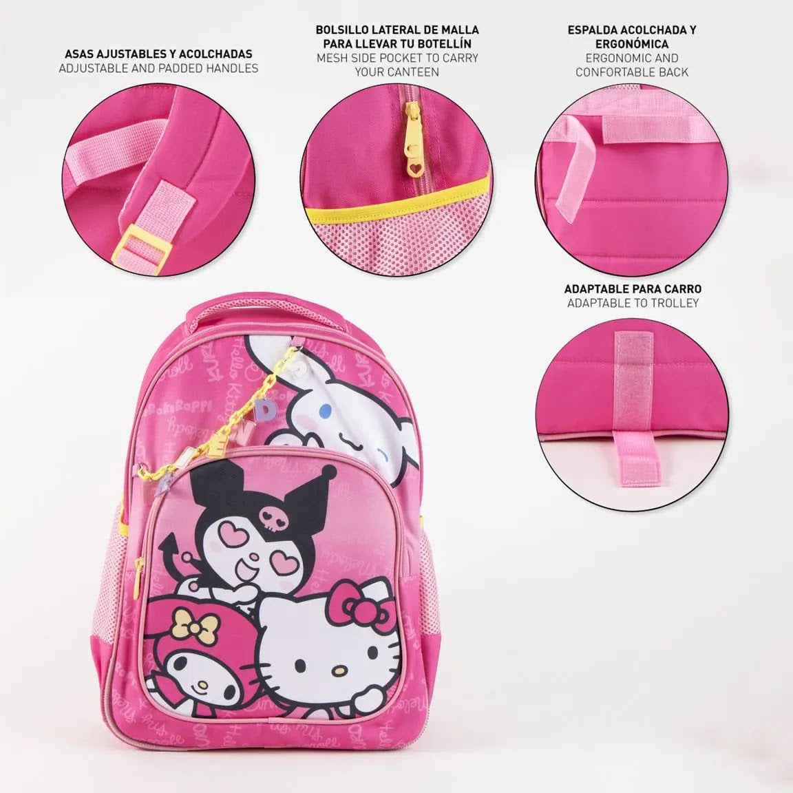 Hello Kitty & Friends rugzak comfort en opbergvakken
