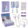 Disney Frozen Elsa beautyset meisjes met haarborstel, nepvlecht, sieraden en lila cadeaudoos