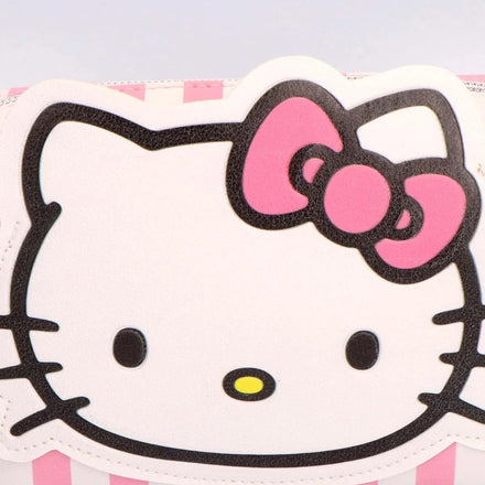 Hello Kitty Toilettas Meisjes - Roze en Wit Gestreept met Ritssluiting