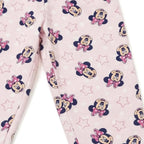Detail lichtroze broek met Minnie en sterretjes