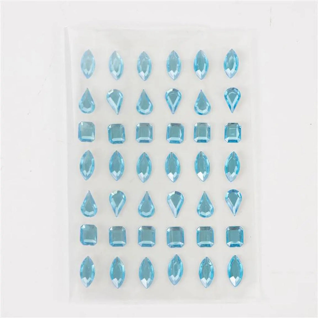 Vel met blauwe plakdiamantjes