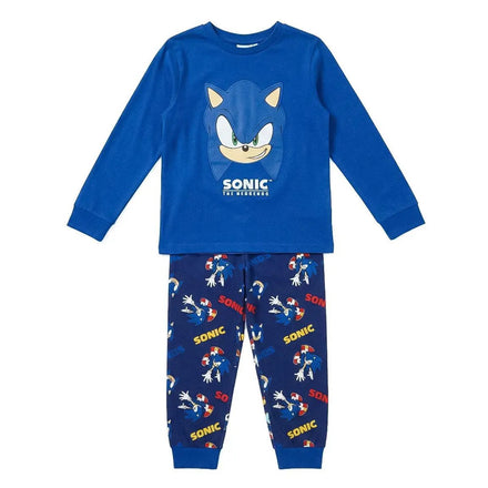 Sonic the Hedgehog Pyjama Jongens - Blauw met Sonic Print - Lange Mouwen