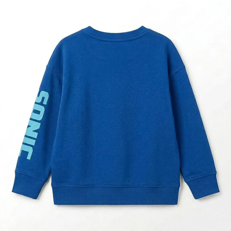 Sonic sweater achterkant met tekst op de mouw