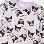 Detail Kuromi print met lila halsboord