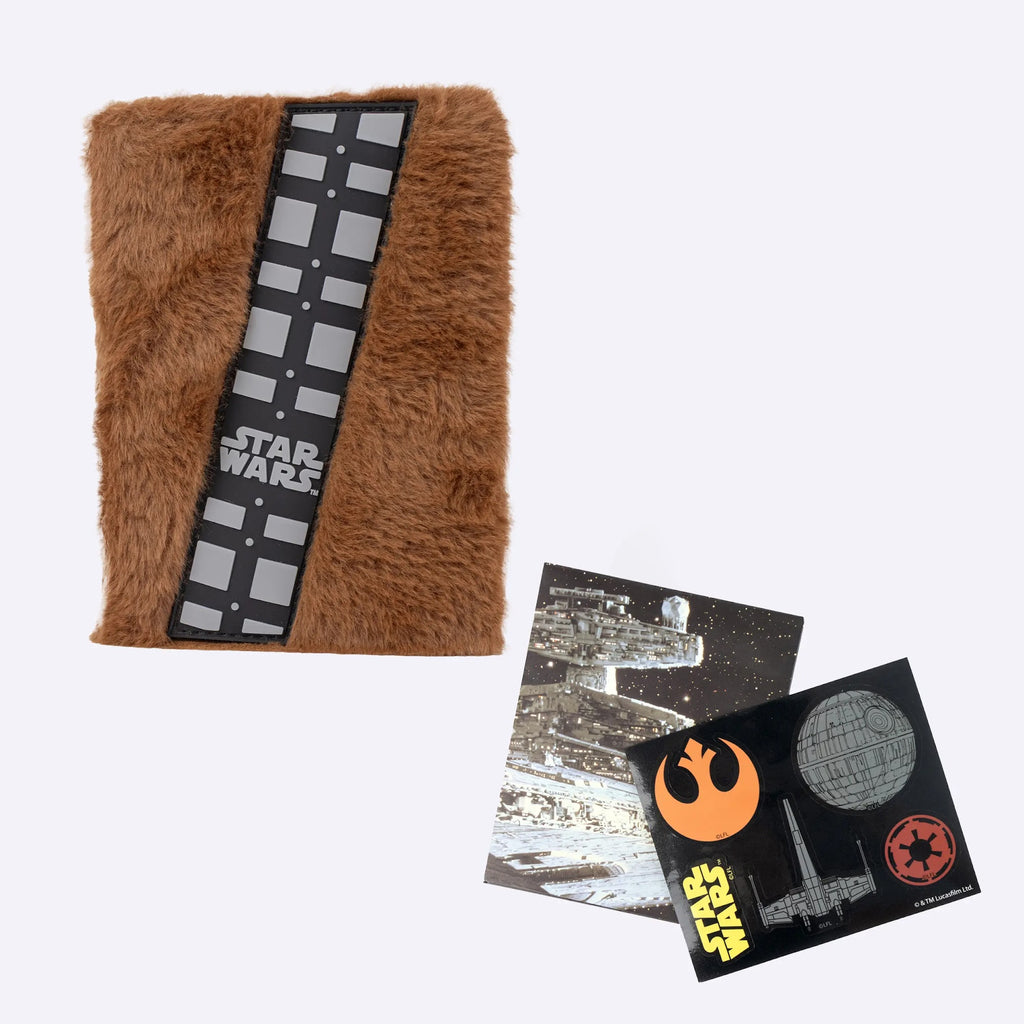 Pluche Chewbacca notitieboek en Star Wars stickers
