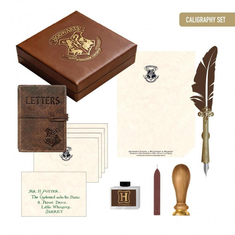 Harry Potter Hogwarts kalligrafie schrijfset met veerpen, inkt en zegelwas