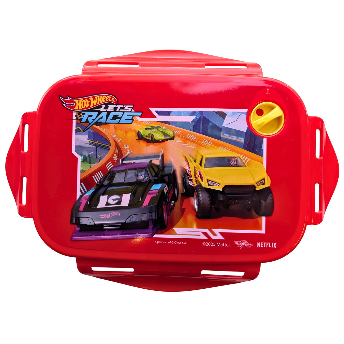 Hot Wheels lunchbox vooraanzicht met kliksluitingen