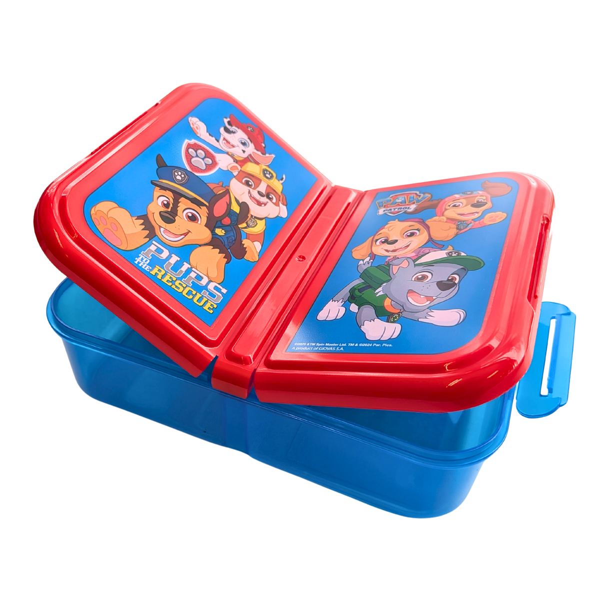Paw Patrol broodtrommel schuin met blauwe bak