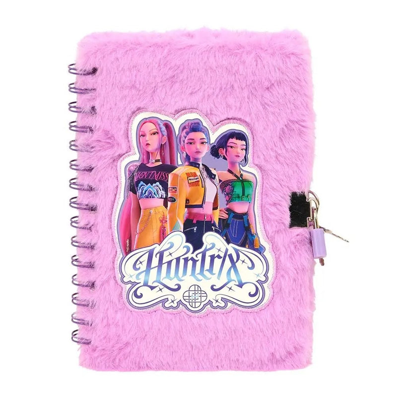 Kpop Demon Hunters Huntrix pluche dagboek lila detail slot
