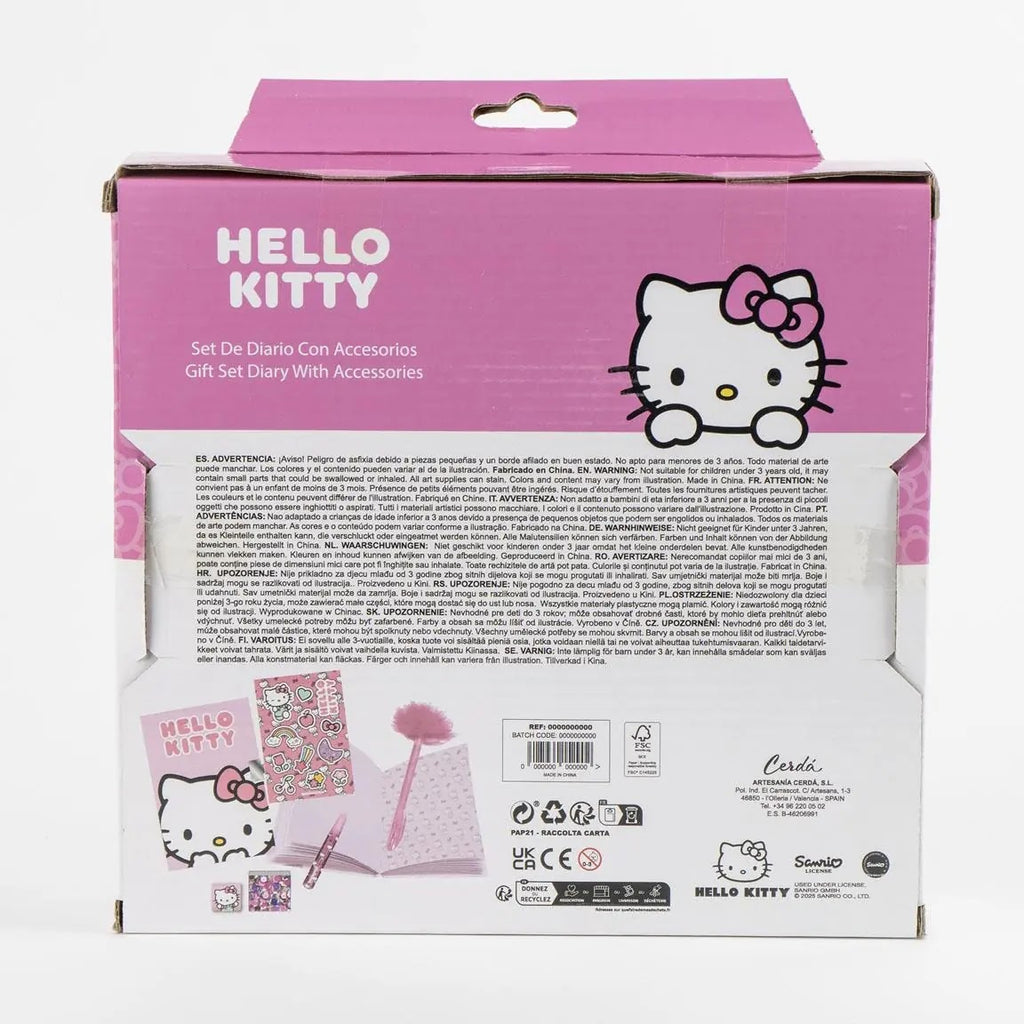 Hello Kitty dagboek cadeauset verpakking achterkant