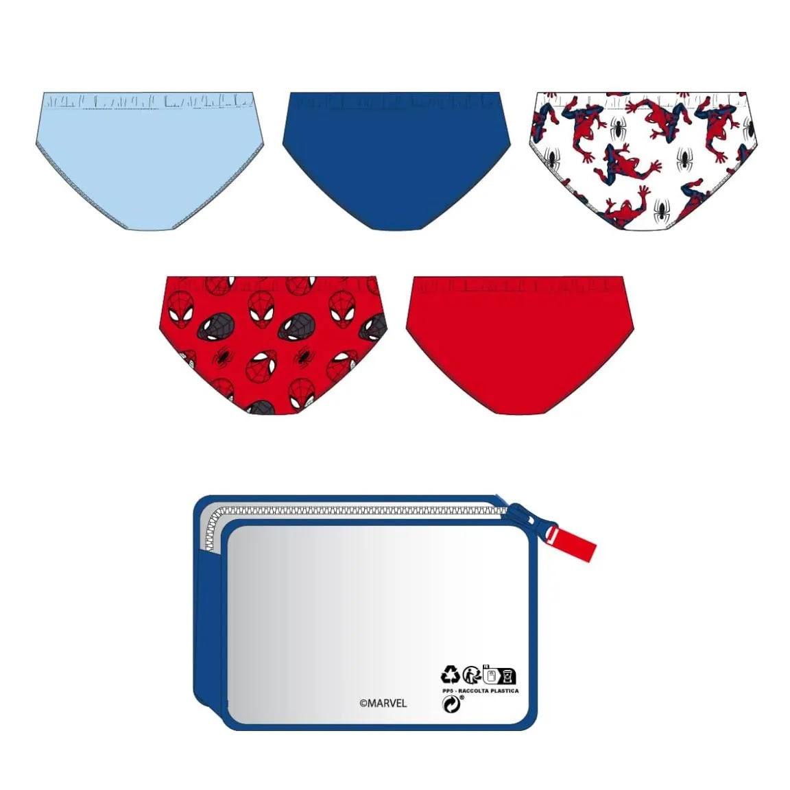 Spiderman Ondergoed Jongens 5-Pack Slips achterkant