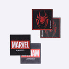 Patches met Marvel logo en Miles Morales spinlogo