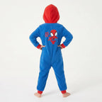 Jongen in Spidey onesie gezien van achteren