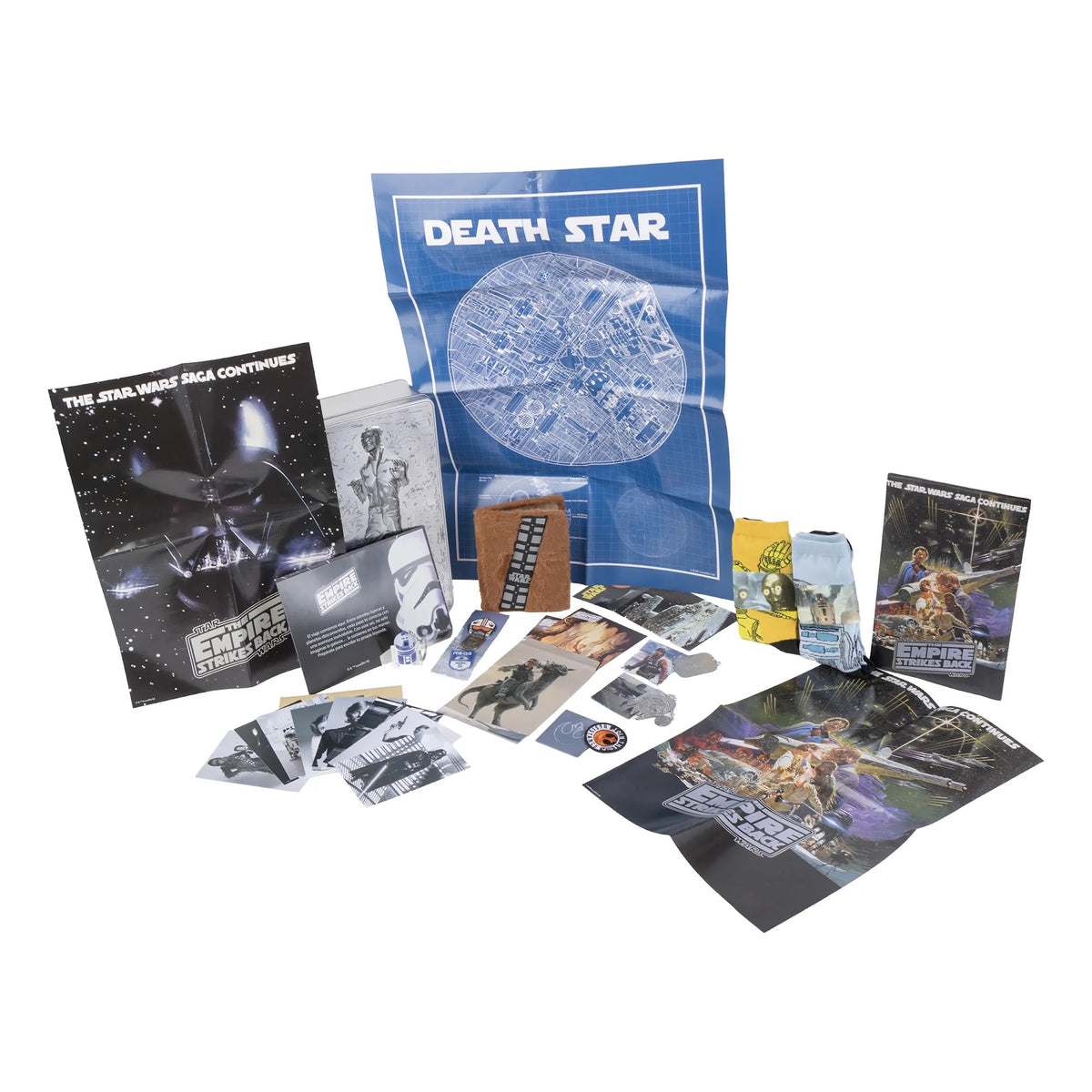 Star Wars The Empire Strikes Back verzamelset met sokken, Death Star poster, notitieboek en accessoires