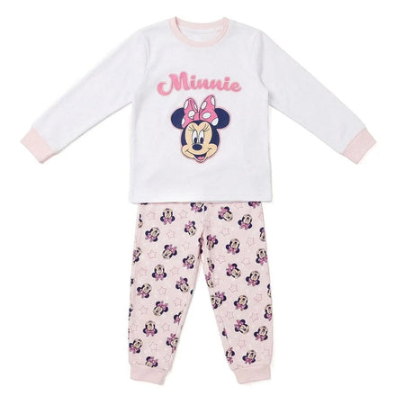 Disney Minnie Mouse Pyjama Meisjes - Wit en Lichtroze - Lange Mouwen