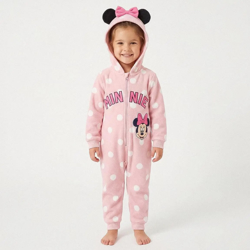 Meisje in Minnie Mouse onesie vooraanzicht