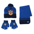 Paw Patrol Chase winterset kinderen blauw met muts, sjaal en handschoenen