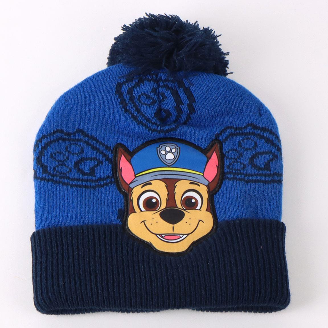 Blauwe Paw Patrol muts met Chase en pompon
