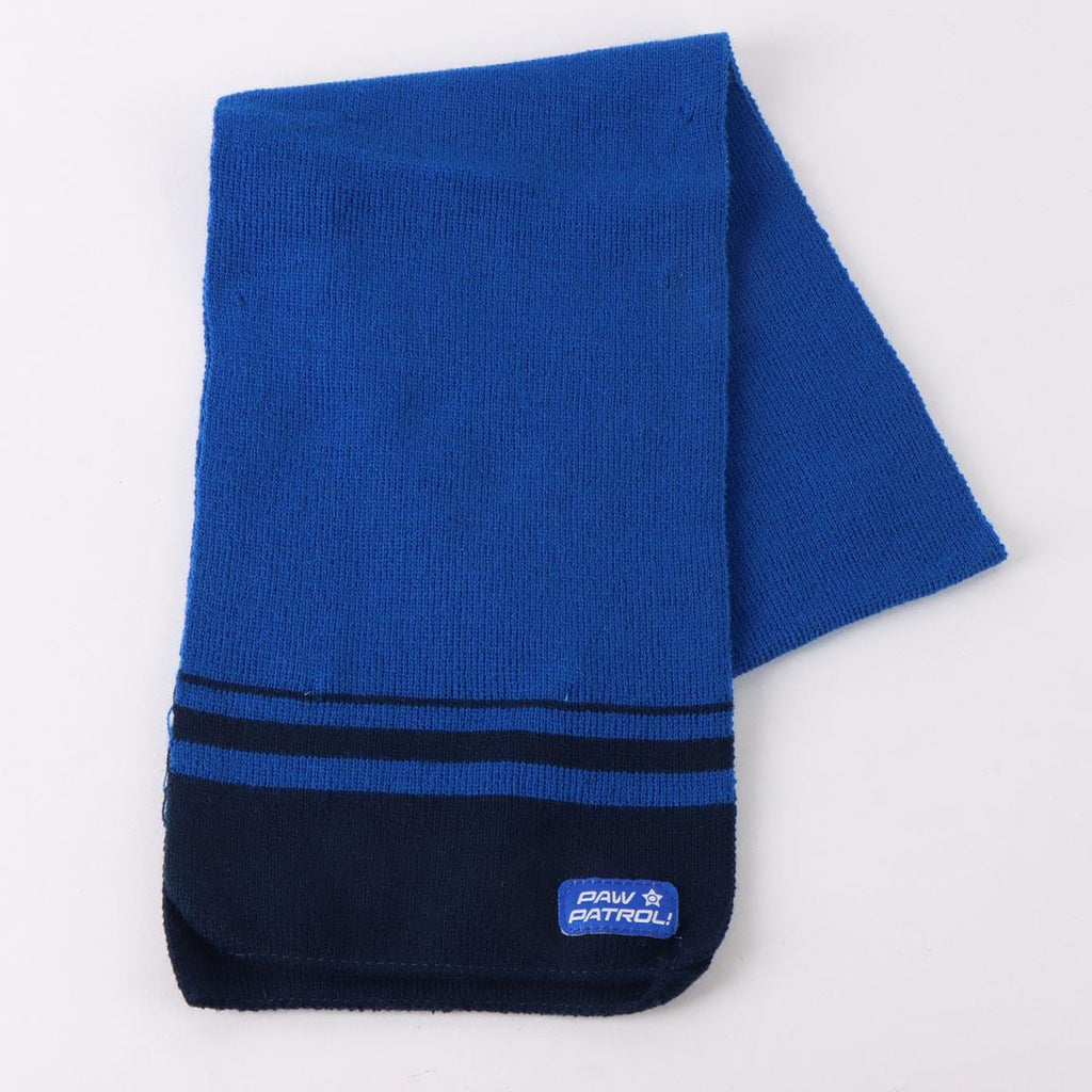 Paw Patrol sjaal blauw met gestreepte uiteinden