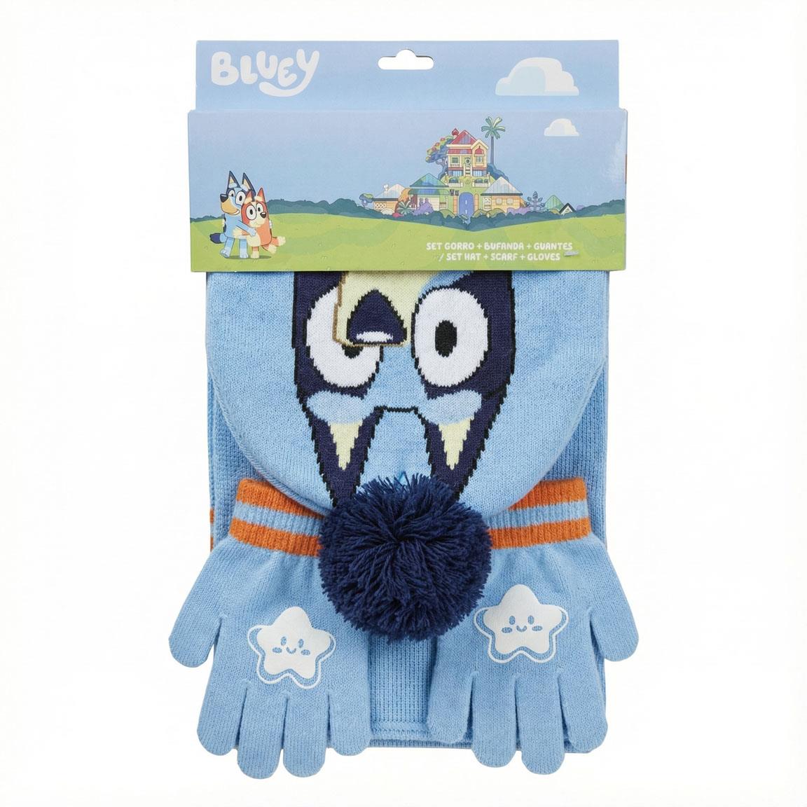 Bluey winterset aan kartonnen hanger