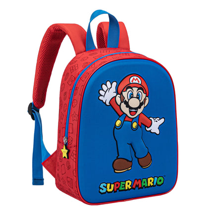 Super Mario Rugzak Kind – 3D Rugtas – Blauw/Rood – 31 cm – School & Vrije Tijd