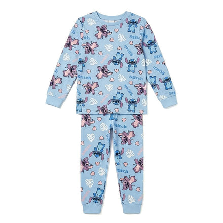Disney Stitch en Angel Fleece Pyjama Meisjes - Lichtblauw met All-over Print