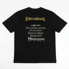 Lord of the Rings T-shirt achterkant met de slagvelden uit de films