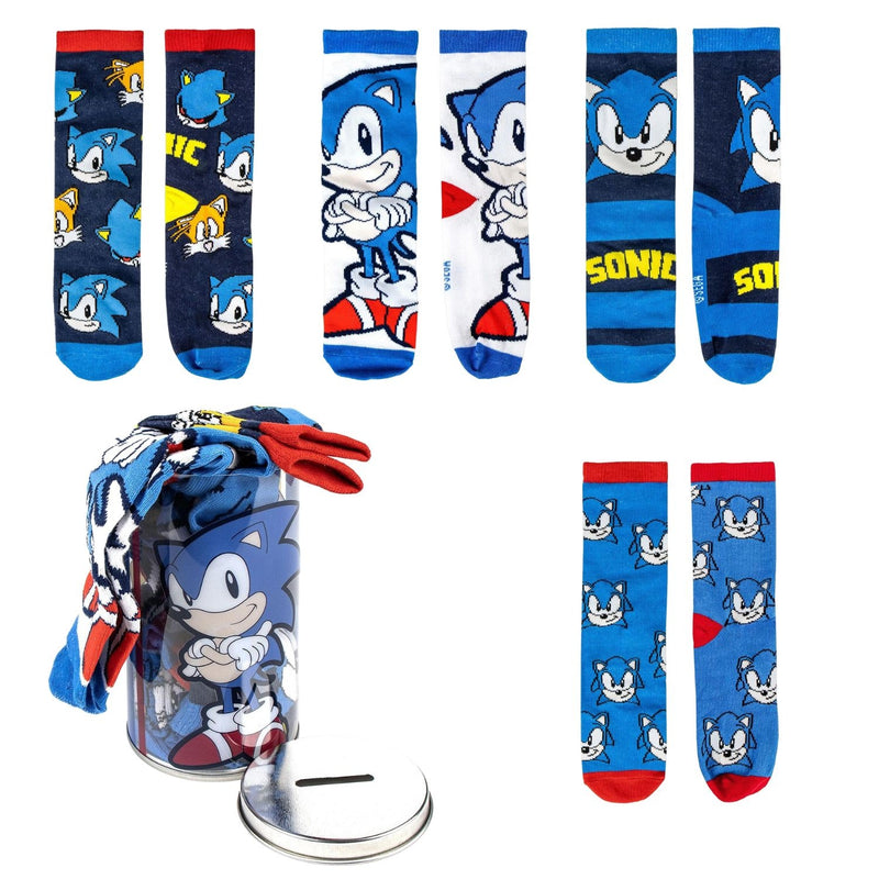 Sonic the Hedgehog Sokken in Spaarpot - 4 Paar sokken Jongens Meisjes