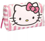Hello Kitty Kulturbeutel Rosa-Weiß gestreift