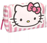 Hello Kitty Kulturbeutel Rosa-Weiß gestreift