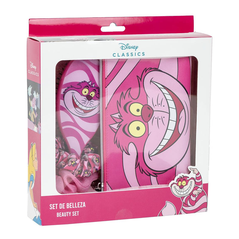 Alice in Wonderland Cheshire Cat Beauty Set Haarborstel Scrunchies Toilettas