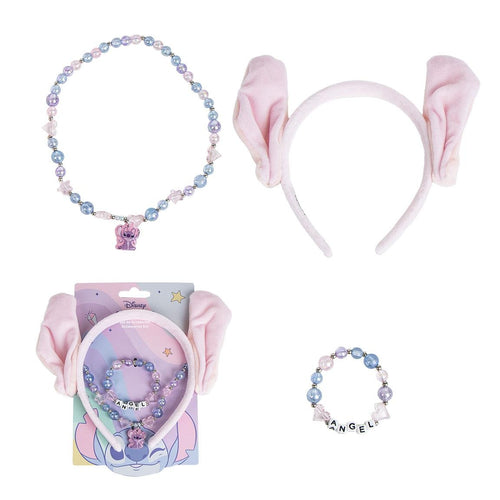 Stitch en Angel Haarbandje Armband en Ketting Meisjes Roze