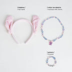 Stitch en Angel Haarbandje Armband en Ketting Meisjes Roze
