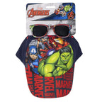 Marvel Avengers Pet en Zonnebril Set – Kinder Pet – Blauw Rood – Verstelbare Cap – UV Bescherming – Officieel Gelicenseerd