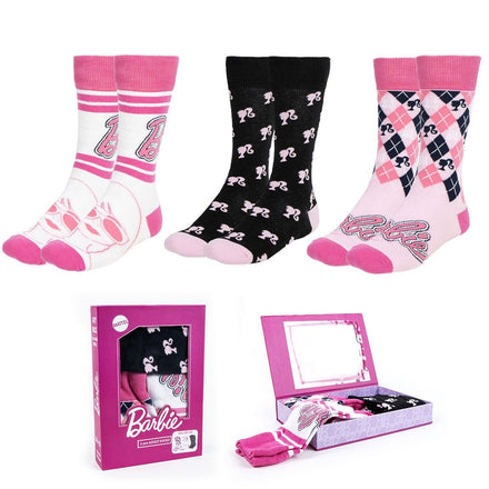 Barbie Sokken Dames Cadeauverpakking - 3 Paar - Maat 36/43 - One Size