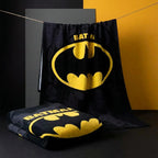 Batman Strandlaken 90 x 180 cm – Sneldrogende Strandhanddoek – Zwart Geel – Officieel DC Comics Gelicenseerd
