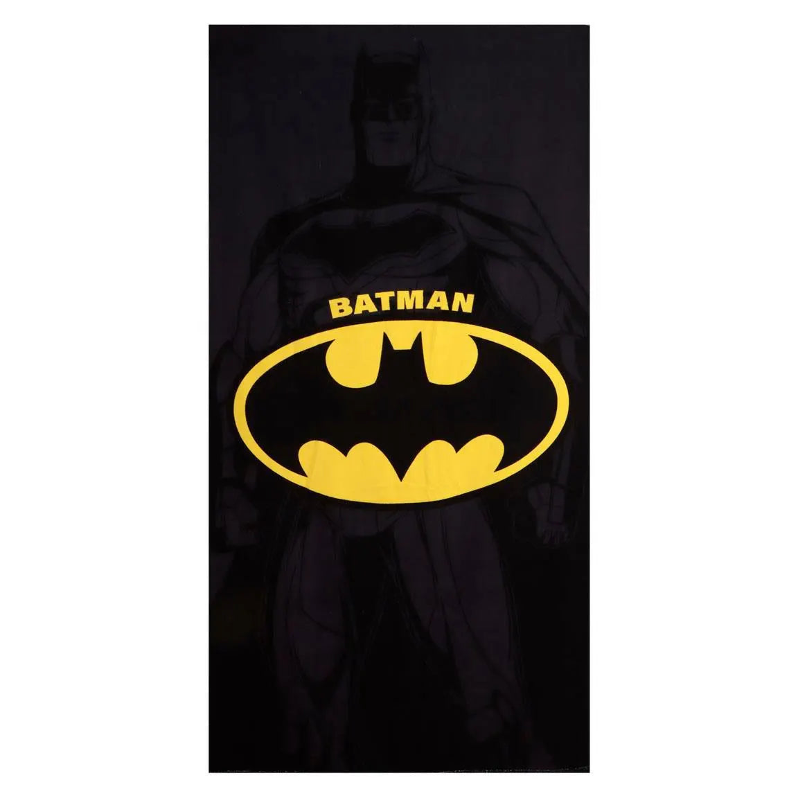 Batman Strandlaken 90 x 180 cm – Sneldrogende Strandhanddoek – Zwart Geel – Officieel DC Comics Gelicenseerd