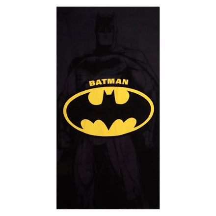 Batman Strandlaken 90 x 180 cm – Sneldrogende Strandhanddoek – Zwart Geel – Officieel DC Comics Gelicenseerd