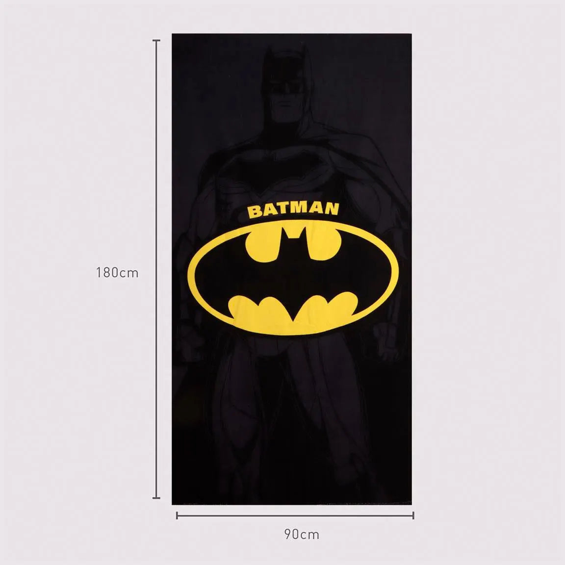 Batman Strandlaken 90 x 180 cm – Sneldrogende Strandhanddoek – Zwart Geel – Officieel DC Comics Gelicenseerd
