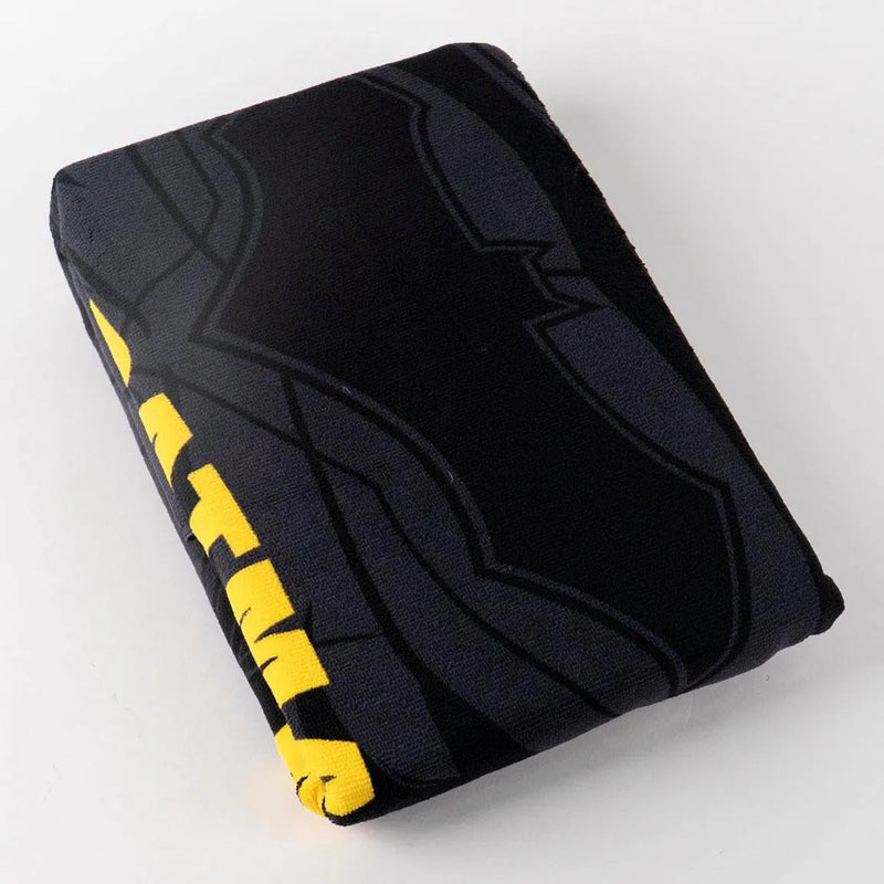 Batman Strandlaken 90 x 180 cm – Sneldrogende Strandhanddoek – Zwart Geel – Officieel DC Comics Gelicenseerd
