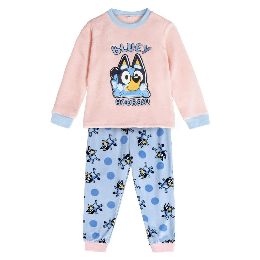 Bluey Fleece Pyjama Kinderen – Roze & Blauw – Officieel Gelicenseerd – Zachte Winter Pyjama Meisjes